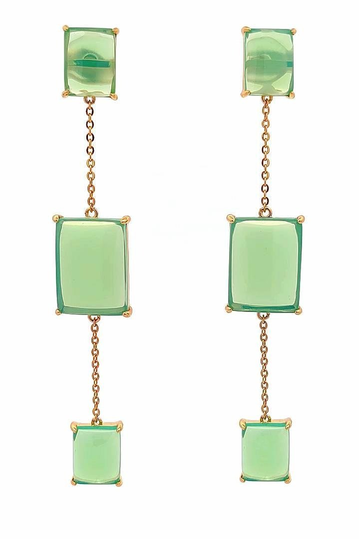 Gold Atrium Earrings in Celadon