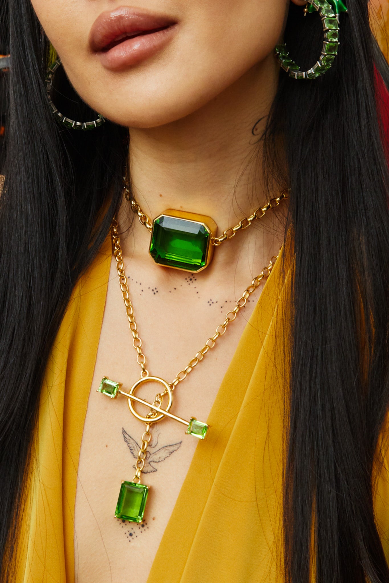 Square Goliath Choker in green envy (gold) Jewelry mia vesper